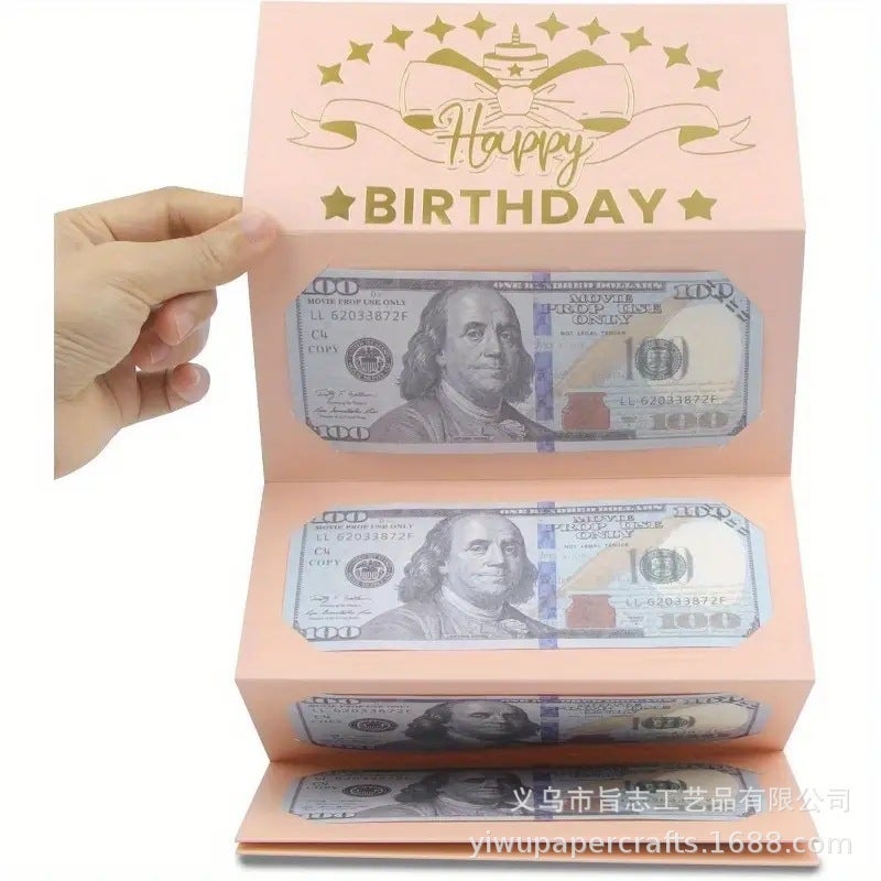 Creative Birthday Gift Greeting Card Folding Red Envelope Party Birthday Gift Envelope Surprise Cash Wallet Folder - Image 5